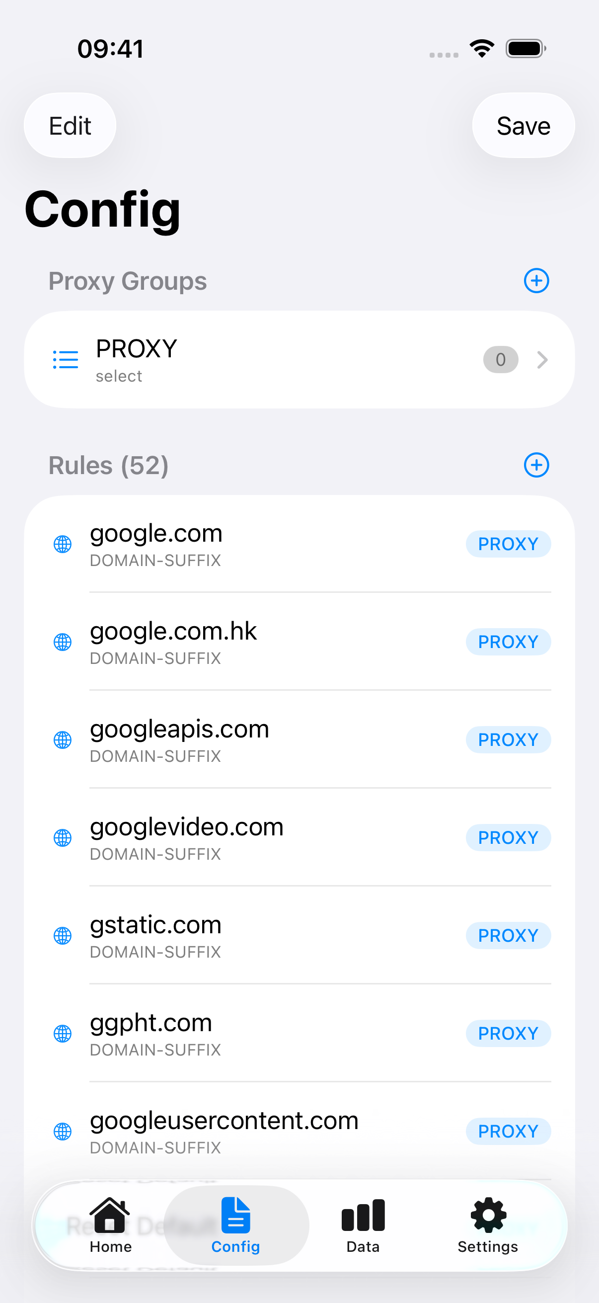 Config editor with YAML syntax highlighting